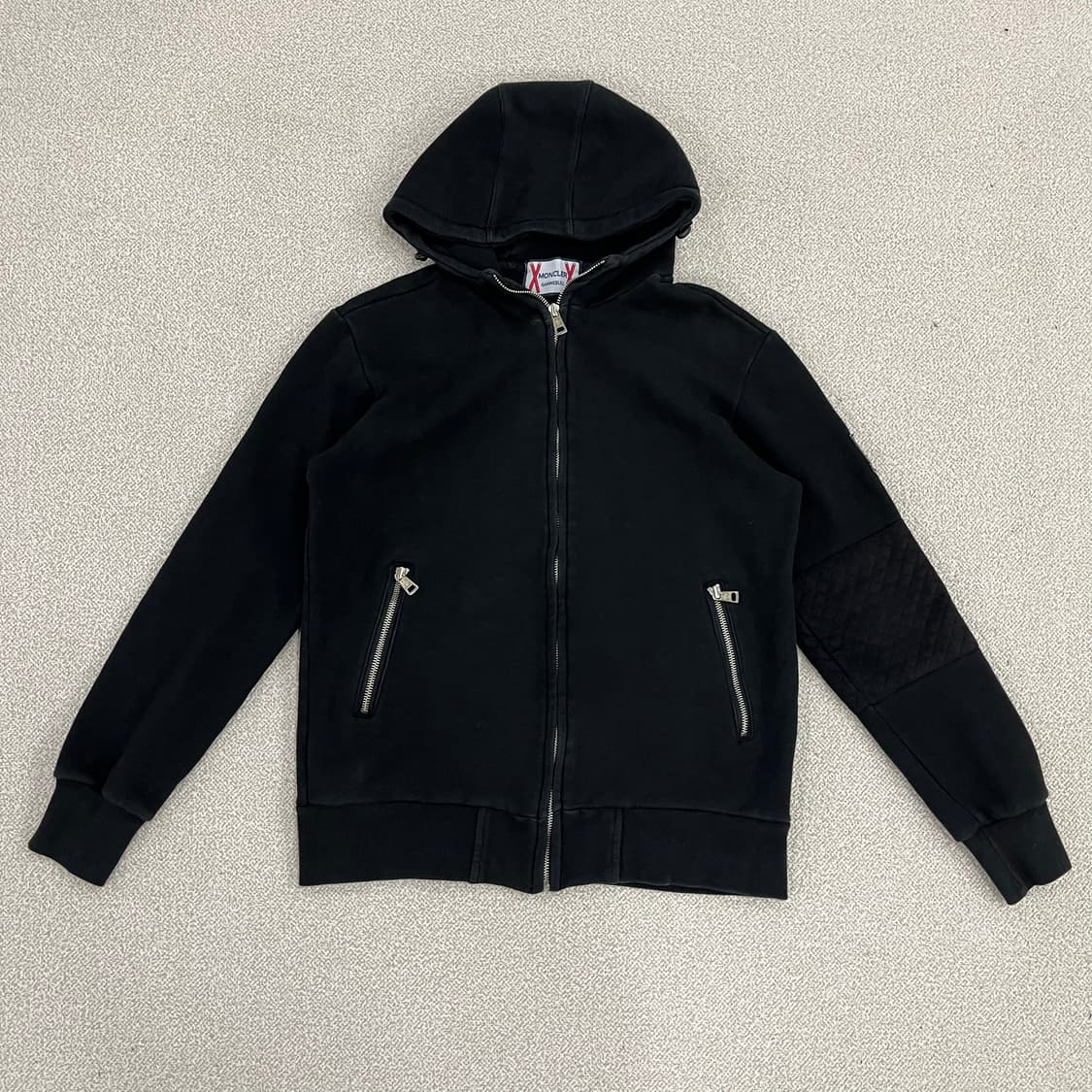 [L] 빈티지 블랙 와펜 후드 집업 자켓 0114M1 상품이미지1