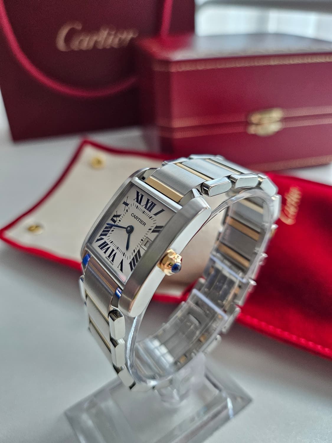 까르띠에 탱크 프랑세즈 콤비 미디움 쿼츠 상품이미지3