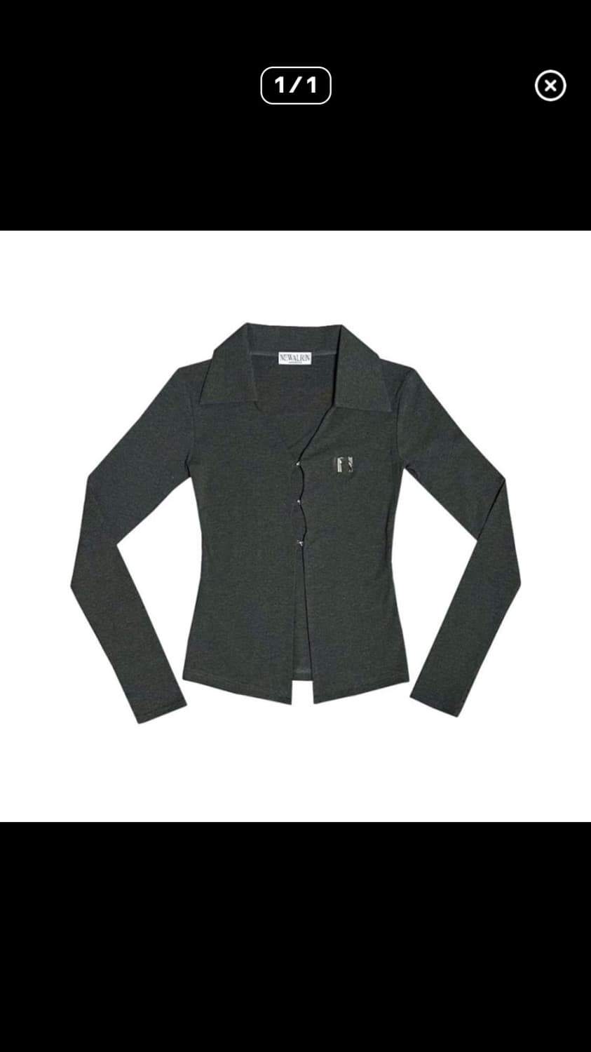 뉴얼린 앰블럼 셔츠 차콜 상품이미지1