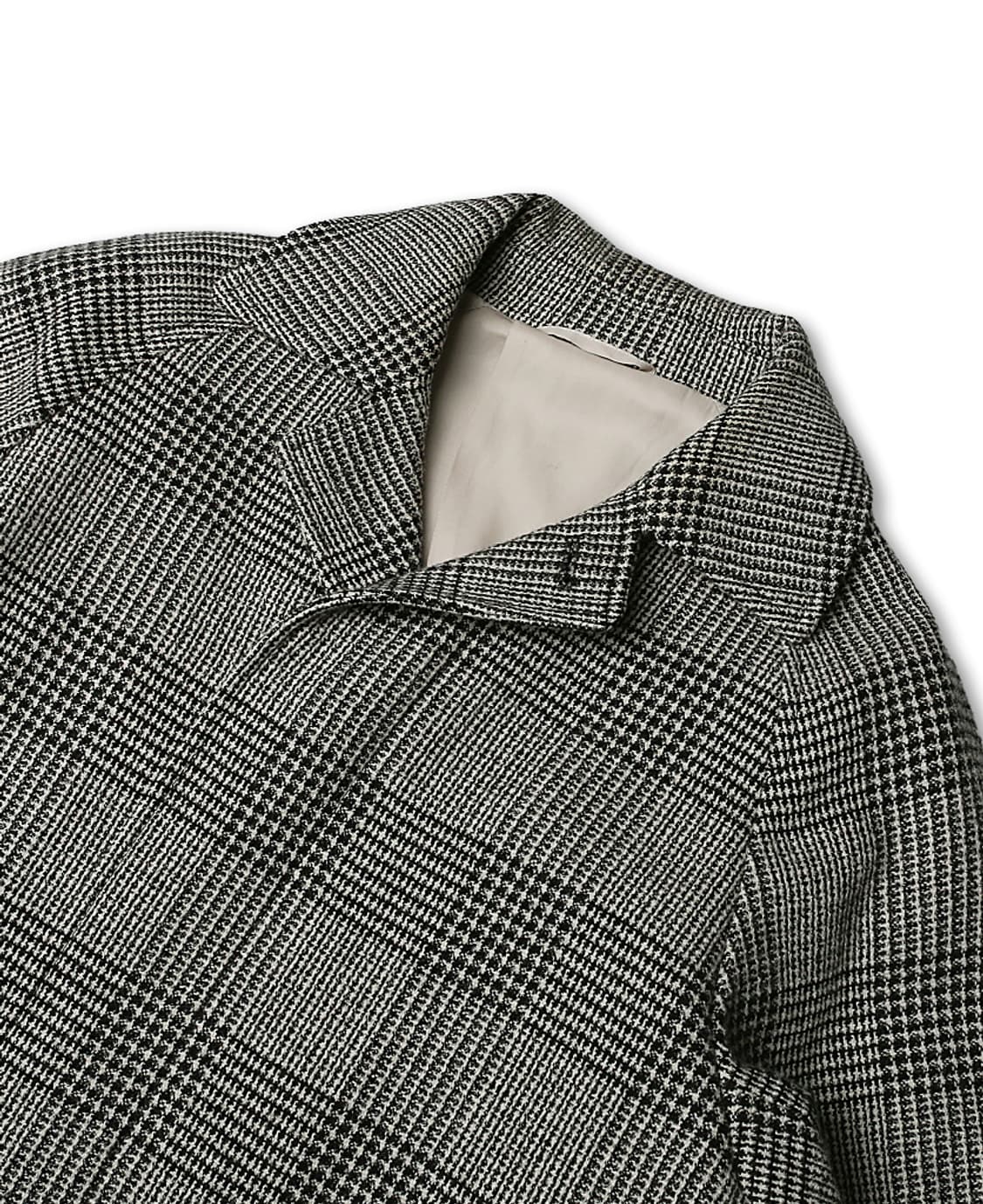 에토네 [Etonne] 로밧 트위드 체크 벨티드 나그랑 코트 상품이미지2