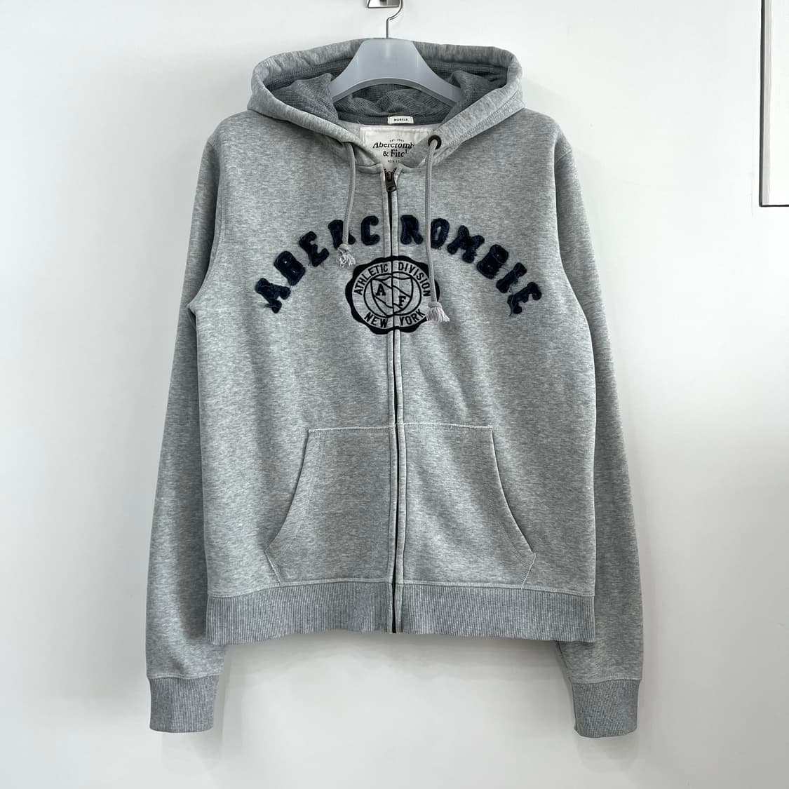 아베크롬비 자수로고 그레이 후드집업 상품이미지2