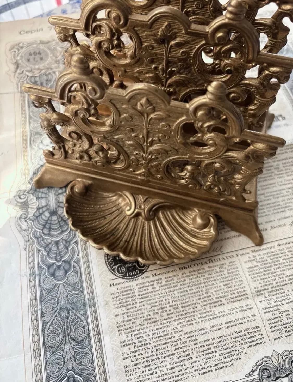 프랑스 앤틱 아르누보 브라스 레터홀더 상품이미지3