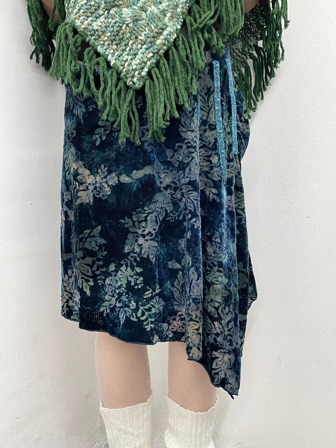 DKNY 오리엔탈 페어리 벨벳 프릴 스커트*극레어 상품이미지2