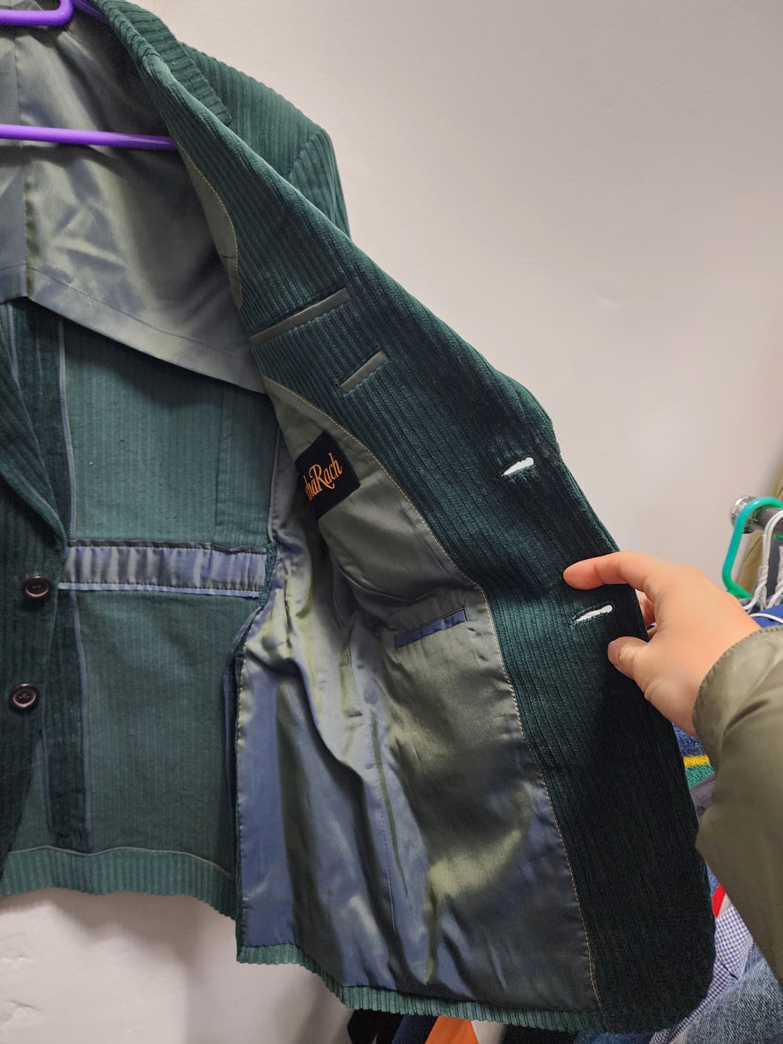 bachaRach 빈티지 딥그린 코듀로이 블레이저 상품이미지6