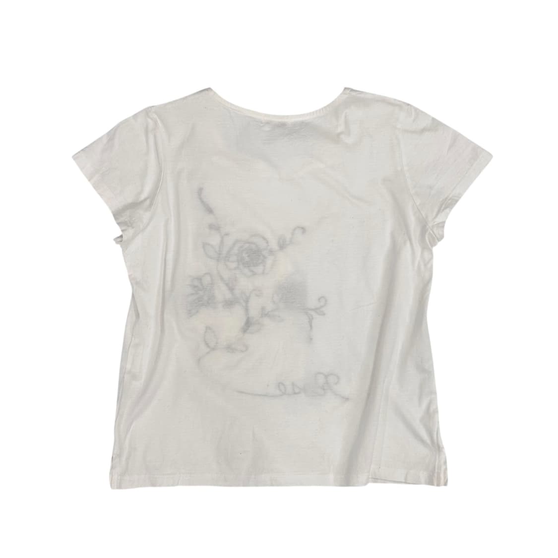 Flower Embroidery White T Shirt 상품이미지3