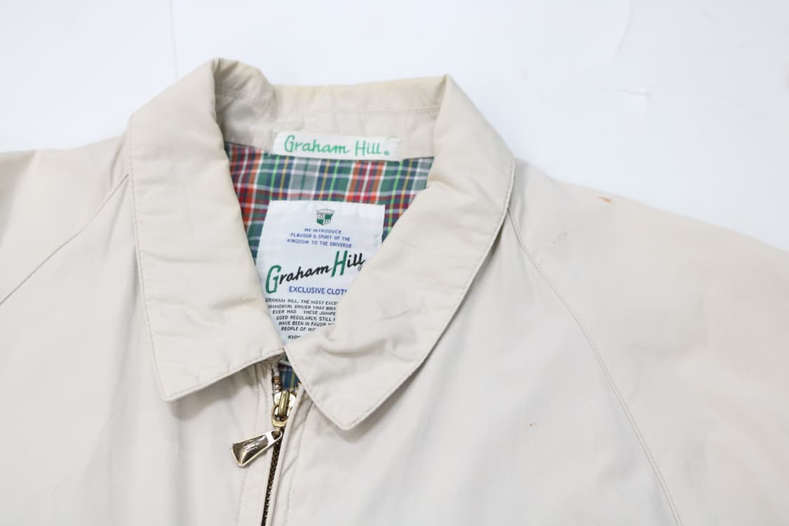 그레이엄 힐 빈티지 체크 라이닝 베이지 드리즐러 자켓 (L) 상품이미지4