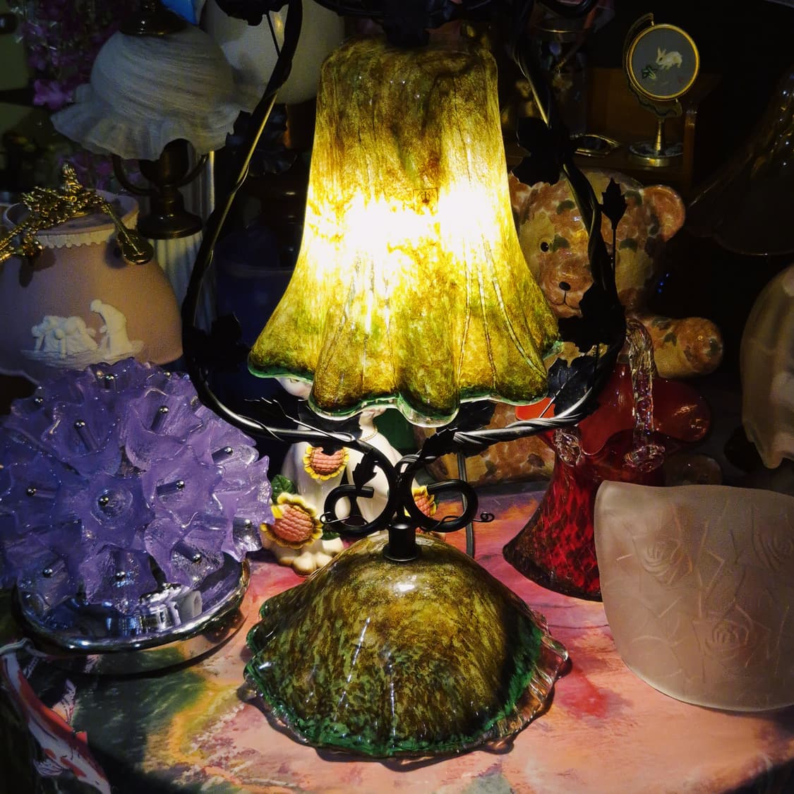 70s 한정 이와타 엔틱 포도 넝쿨 특대형 램프 상품이미지10