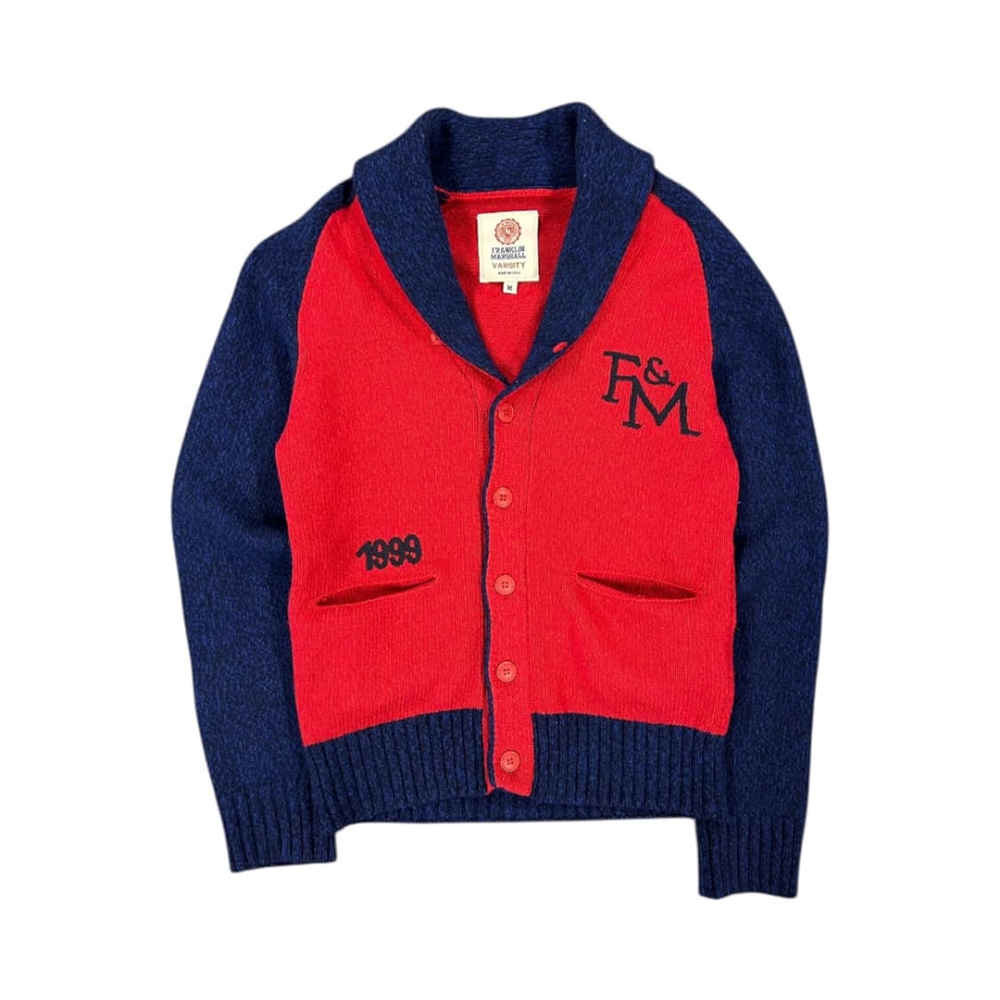 M) 프랭클린마샬 이탈리아산 배색 울 가디건 TK-034 상품이미지1