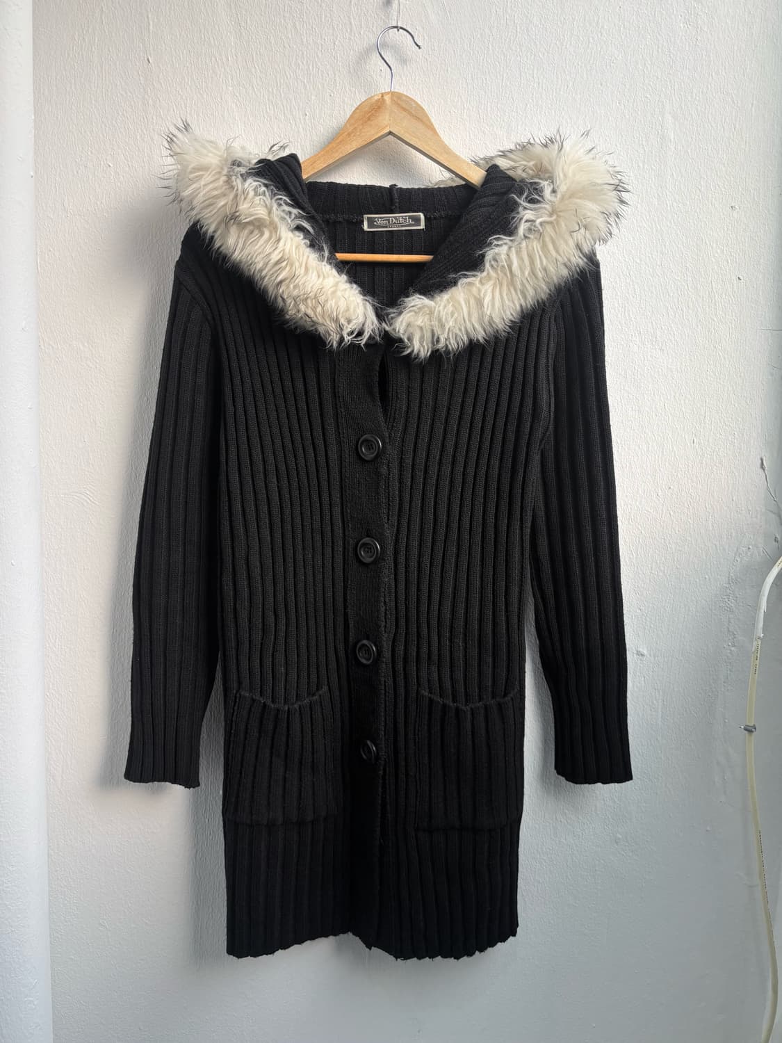 Von Dutch Sports Black Fur Hood Cardigan 상품이미지5