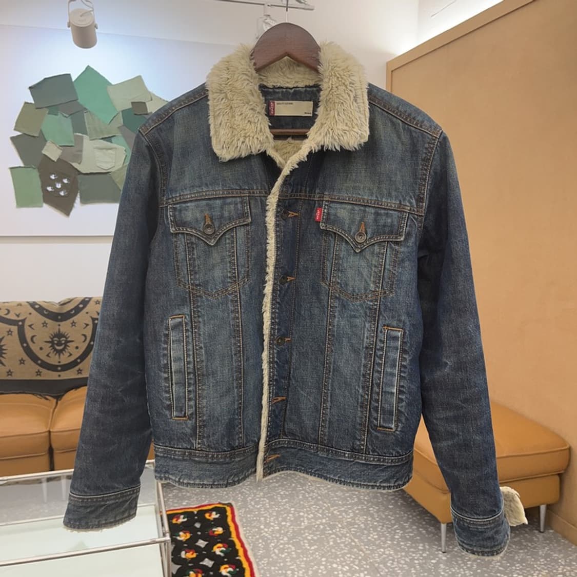 리바이스 빈티지 캐주얼 데님 쉐르파 양털 자켓 95 C07898 상품이미지3