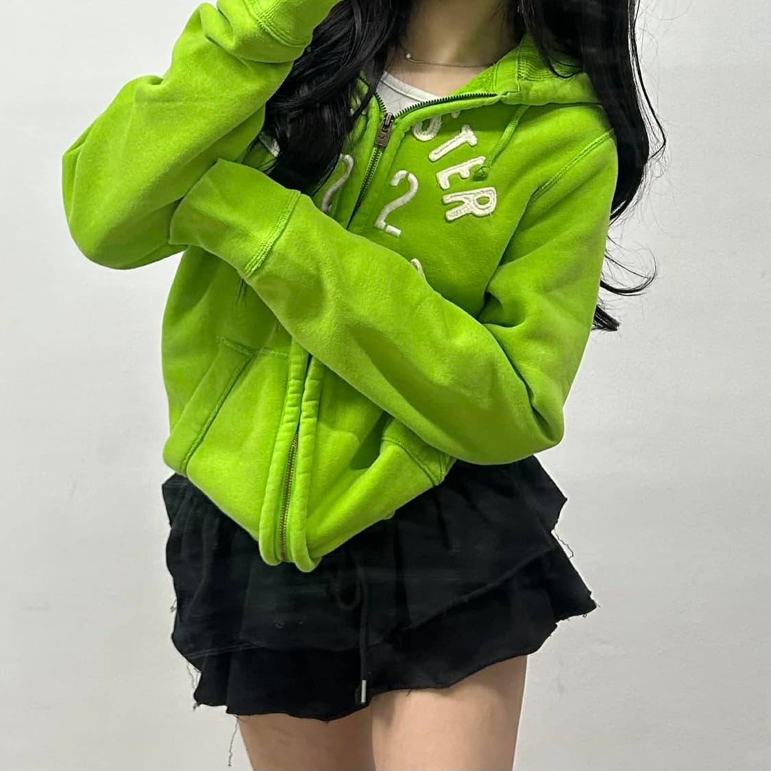 홀리스터 y2k 올드스쿨 스웻 후드집업 희귀져지(M) 상품이미지1