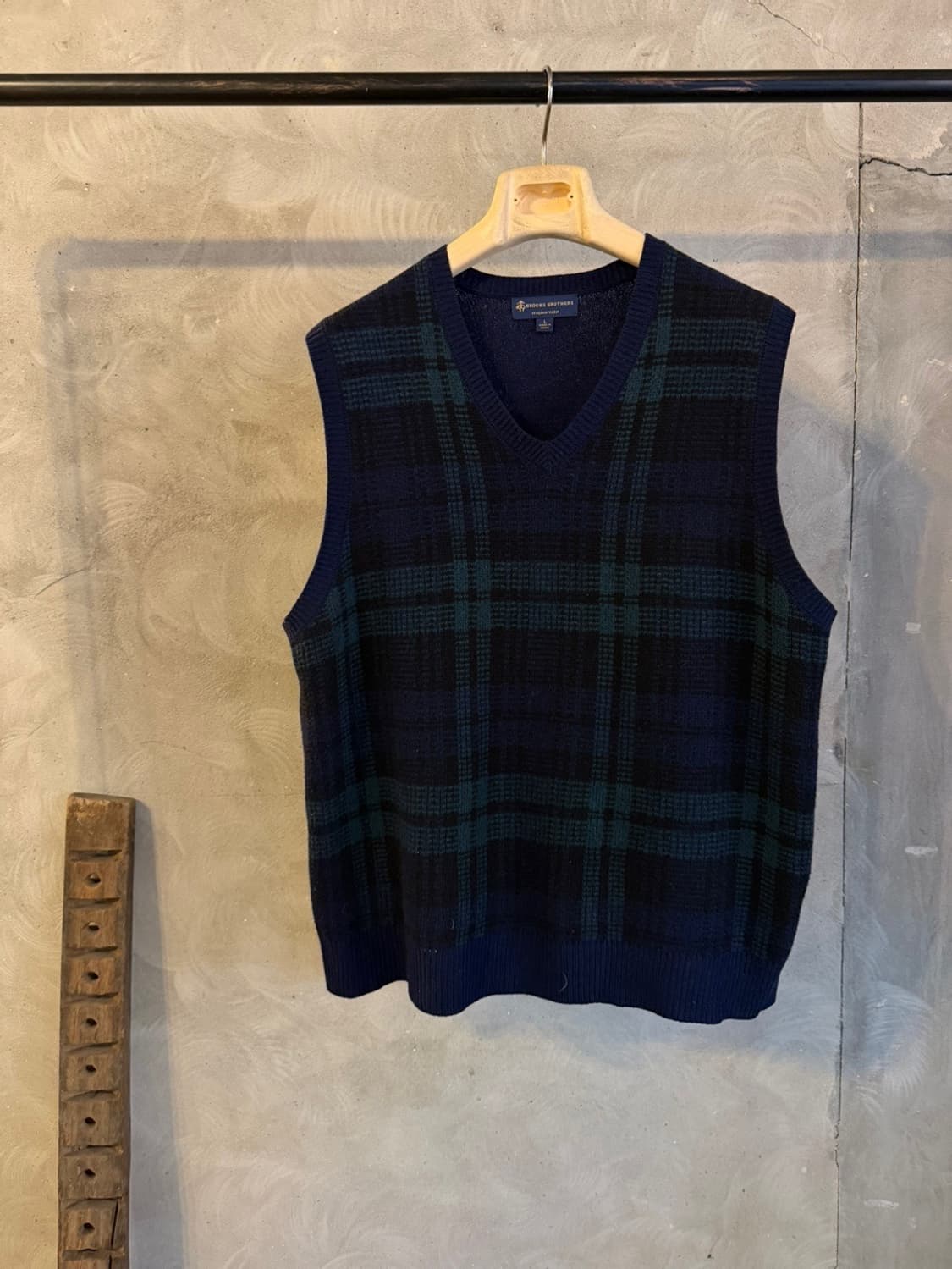 브룩스 브라더스 램스울 블랙와치 베스트 100 상품이미지1