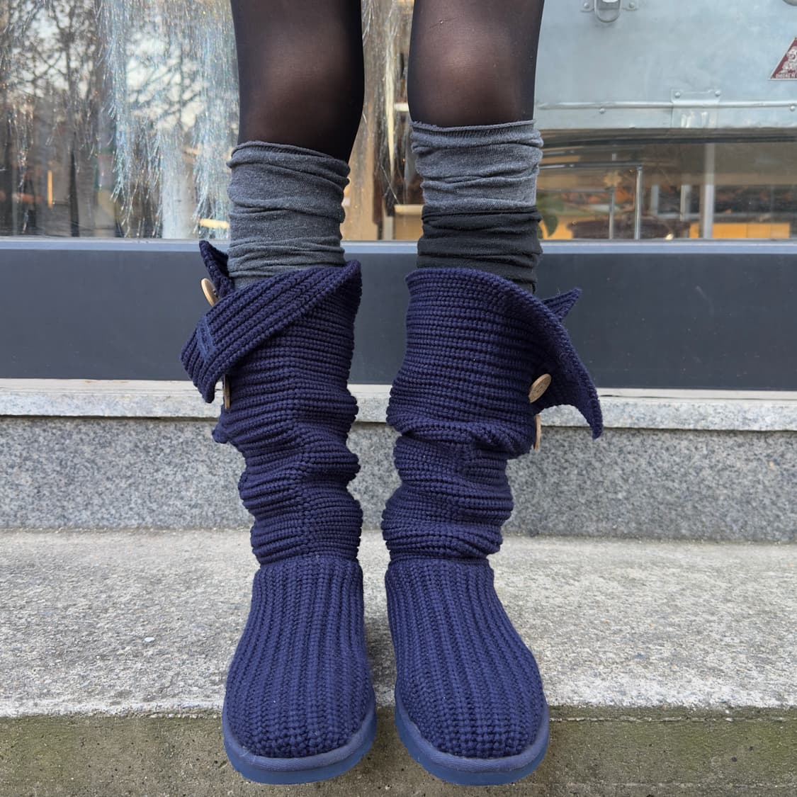 2000s Y2K 니트 카디 어그 부츠 상품이미지3