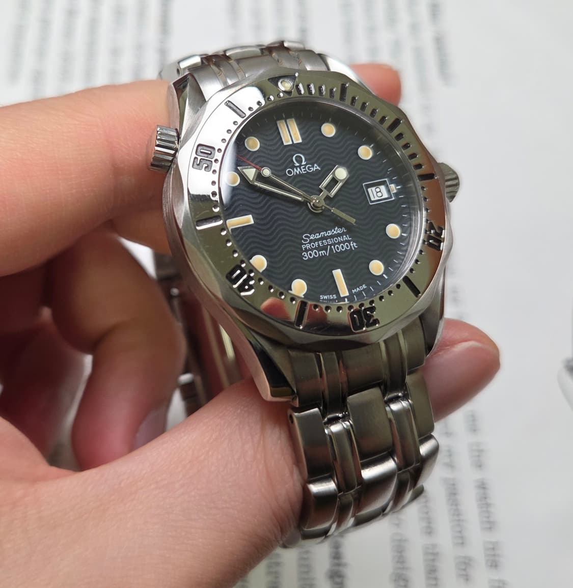 오메가 씨마스터 300m 물결 36mm 쿼츠 브레이슬릿 ver. 상품이미지3