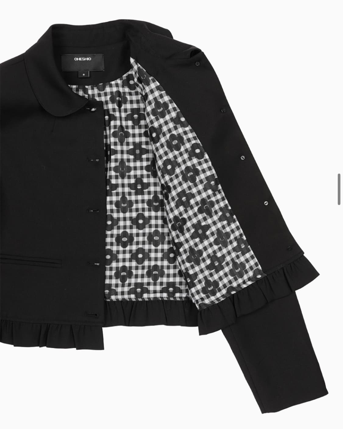 오헤시오 라운드 프릴 자켓 블랙 상품이미지2