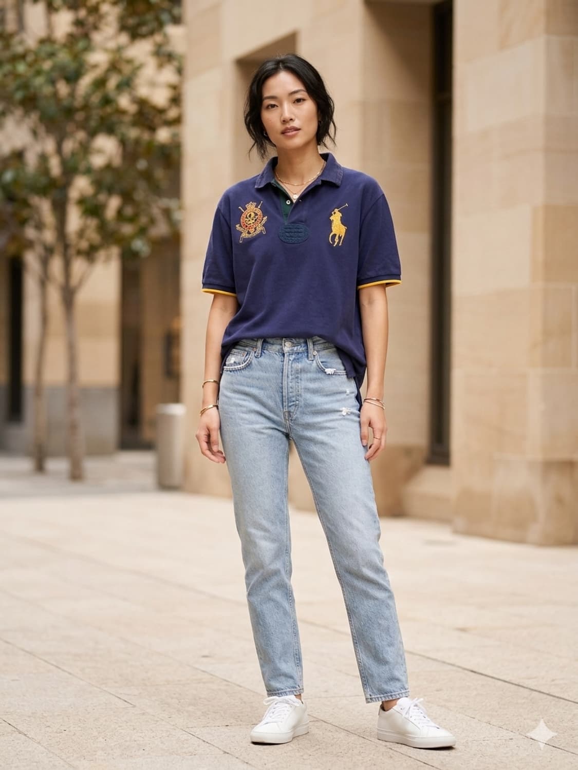 폴로 랄프 로렌 빅포니 카라티 M | 커스텀핏 네이비 | 넘버링2 빈티지 상품이미지3