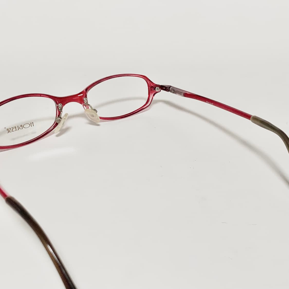 977 노블레스 데드스탁 빈티지 안경테 레트로 타원형 핑크 레드 투명 상품이미지6