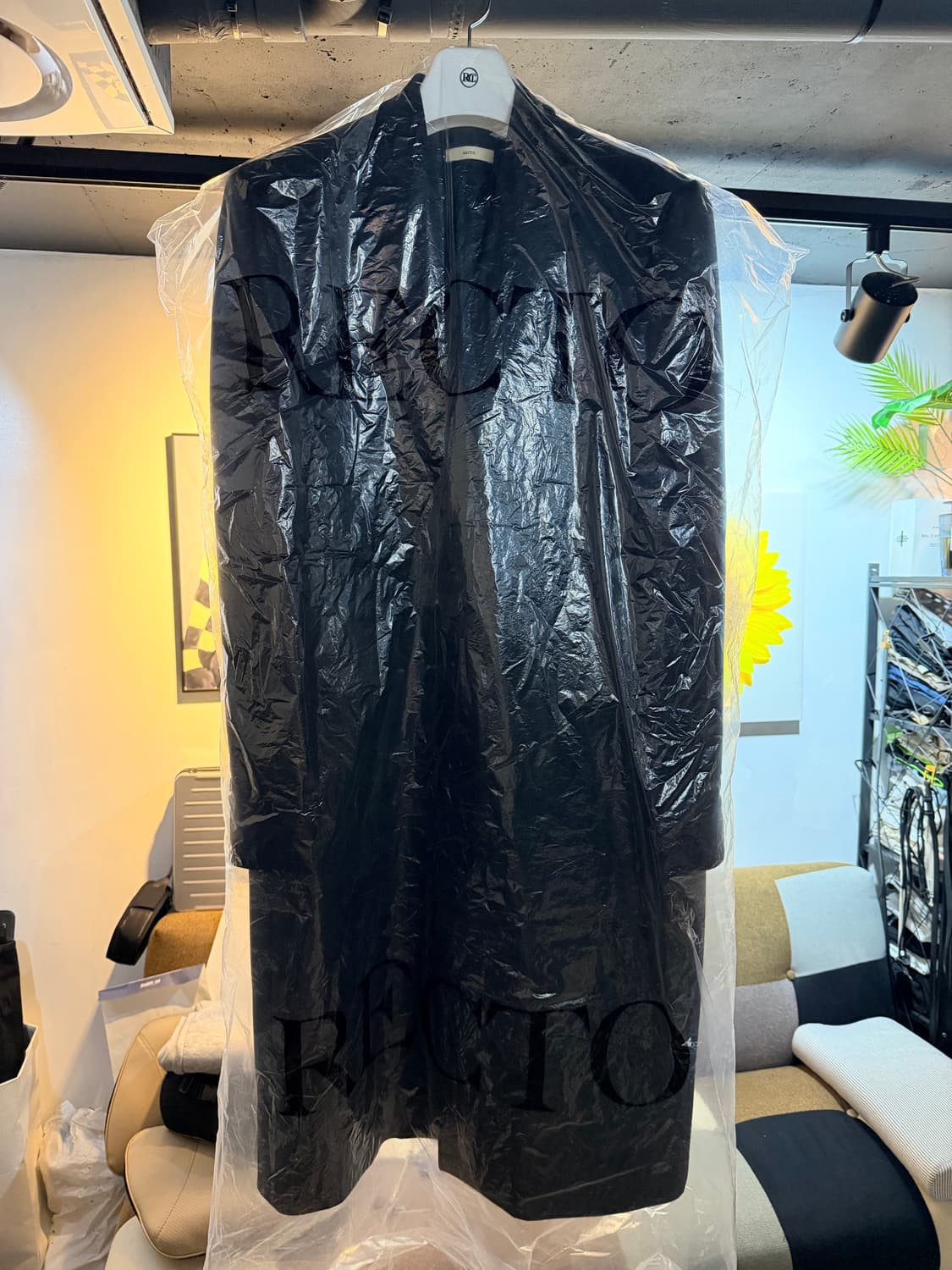 RECTO 렉토 싱글 트렌치 코트 블랙 M 오버핏 상품이미지5