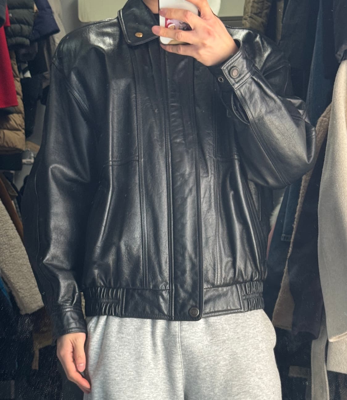 빈티지 아카이브 리얼 소가죽 봄버 가죽 자켓 L ~ XL 상품이미지1