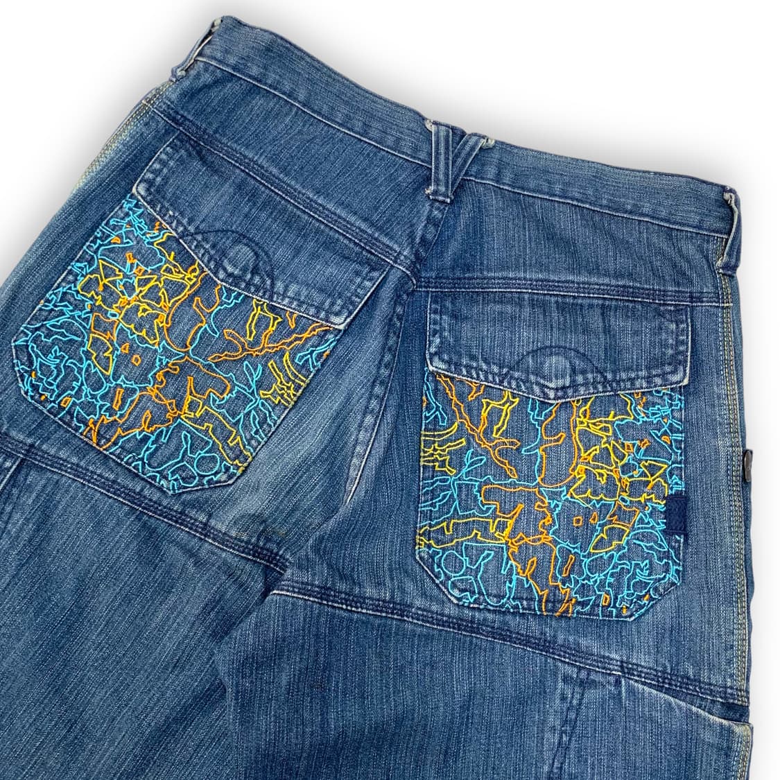 JORDAN 조던 백 자수 힙합 데님 쇼츠 상품이미지2