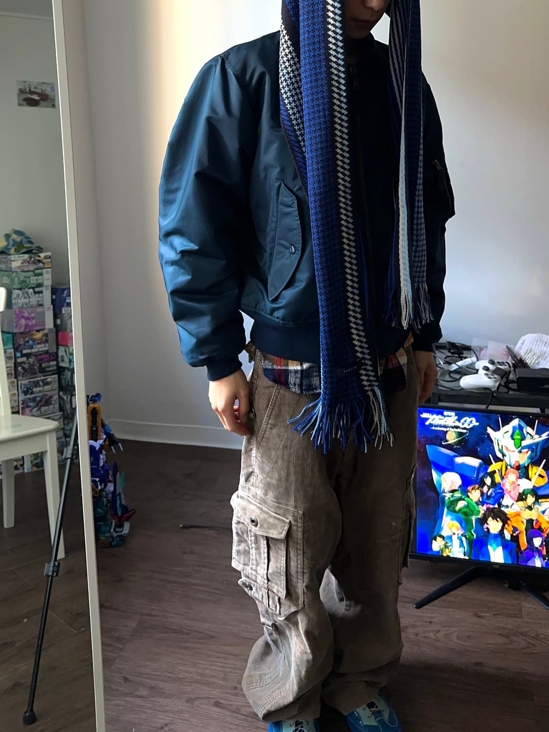 Taka - Q 하운드투스 & 스트라이프 머플러 상품이미지6