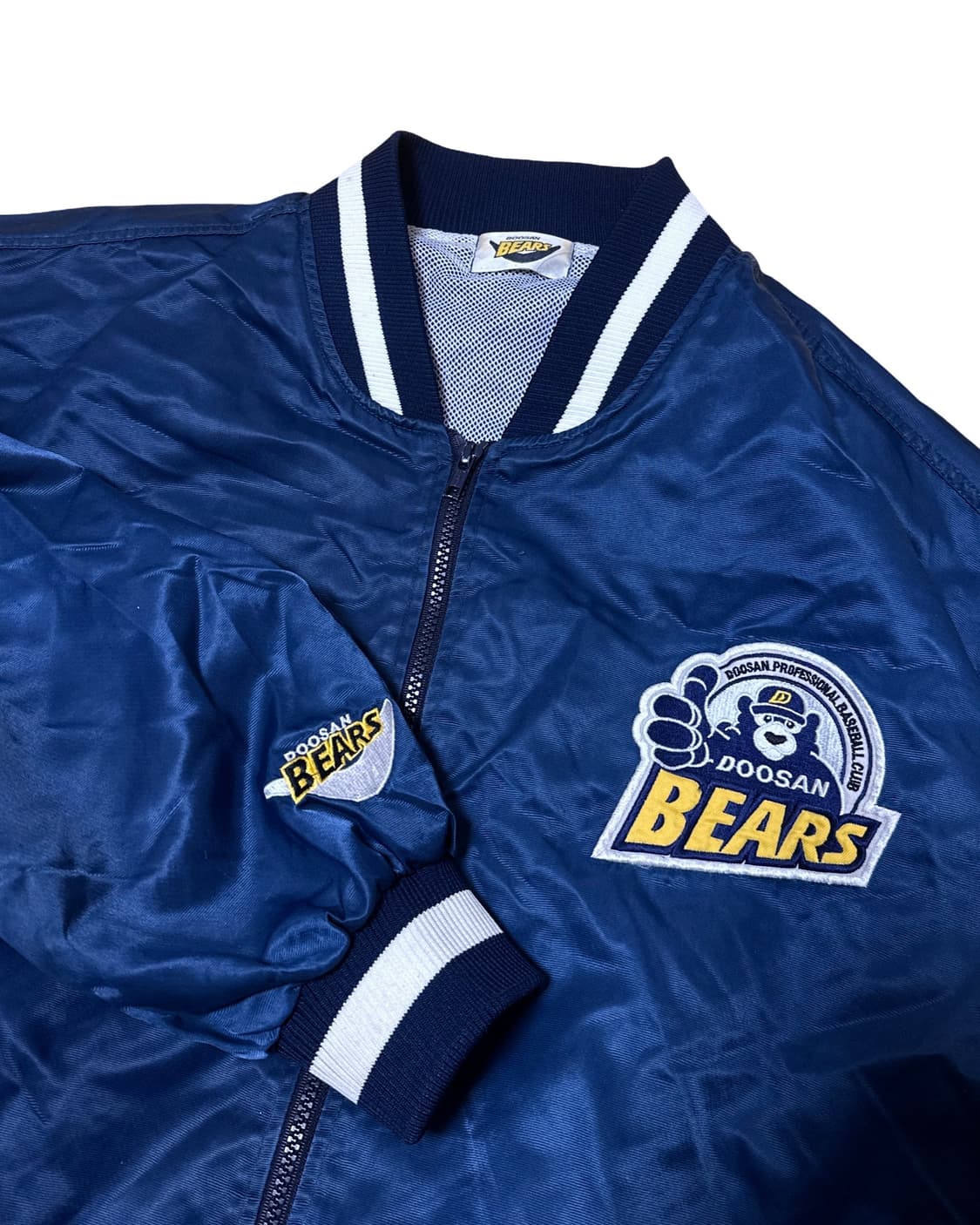 두산 베어스 네이비 바시티 자켓 상품이미지3