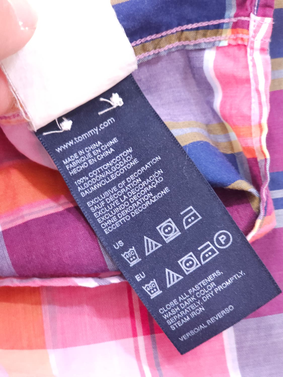 [M] 90s 타미힐피거 빈티지 멀티 체크 버튼다운 셔츠 상품이미지5