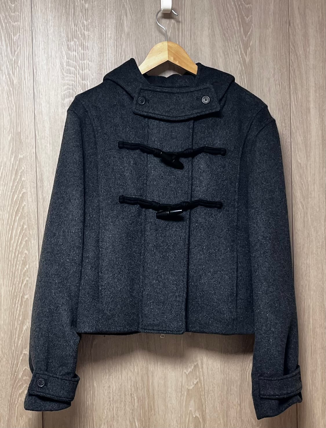 미세키서울 더플 후디 숏코트 차콜 코트 상품이미지2