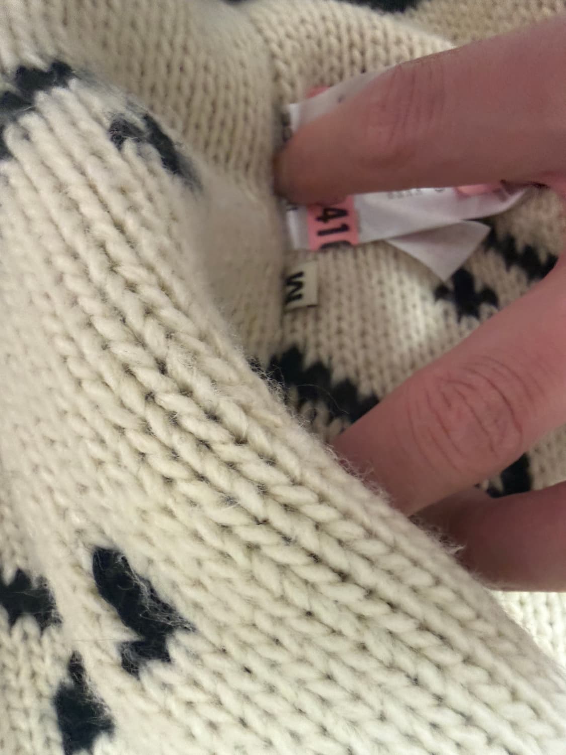 INSILENCE 패턴 니트 집업 가디건 m (105) 상품이미지5