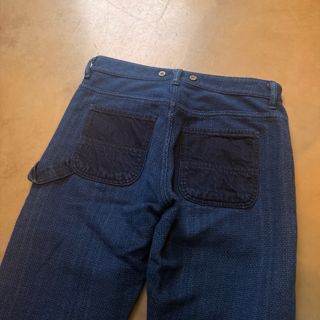 Koromo Kyoto 일본 인디고 풀 더블니 카펜터 사시코 팬츠 상품이미지5