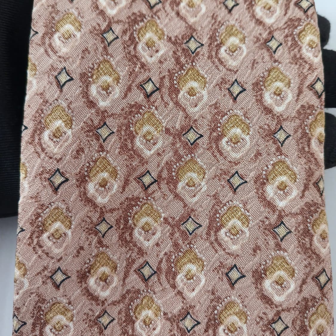 레노마 실크 브라운 패턴 넥타이 9.4cm A+등급 A19358
 상품이미지7