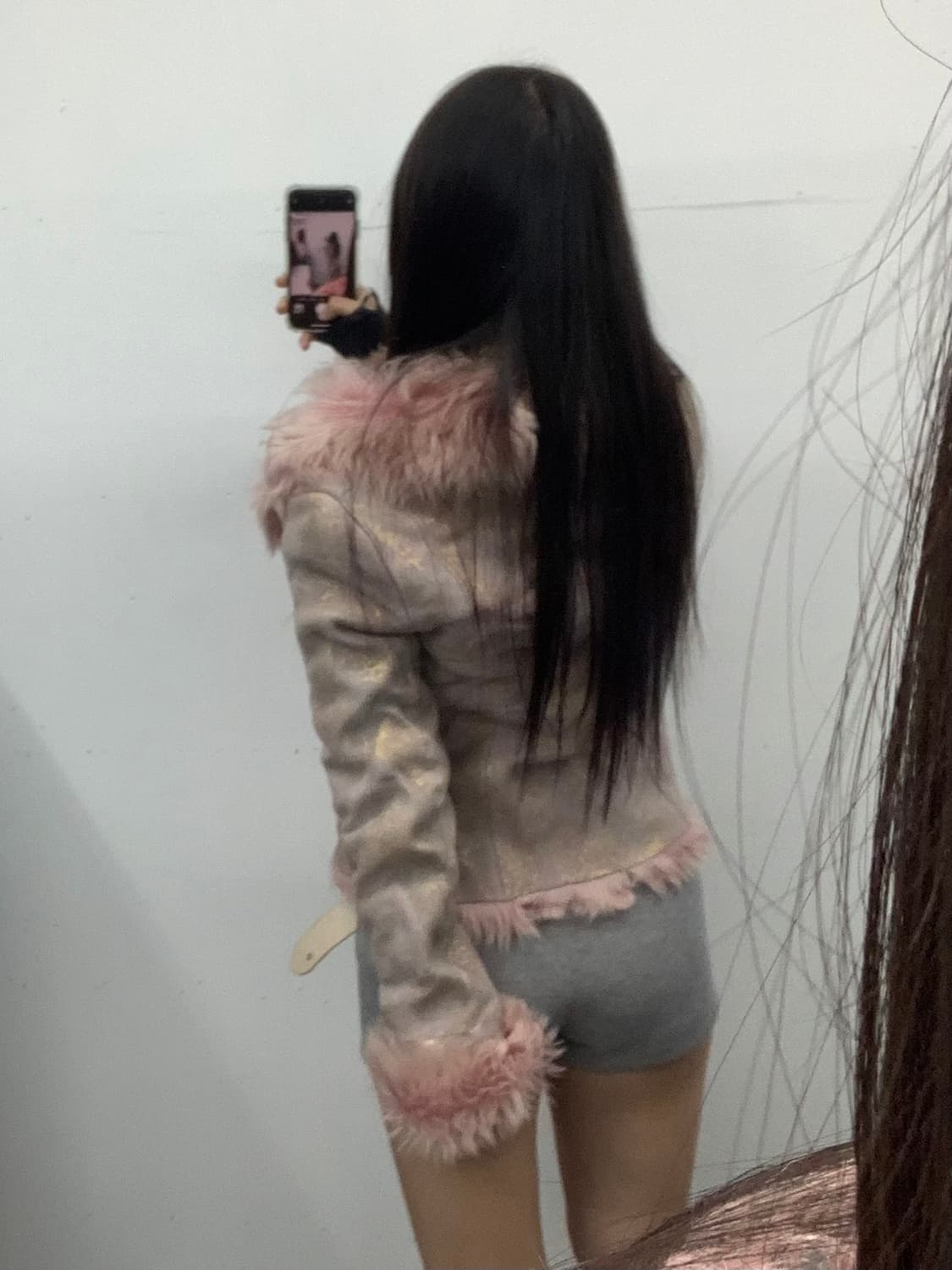 핑크 퍼 스웨이드 자켓 상품이미지3