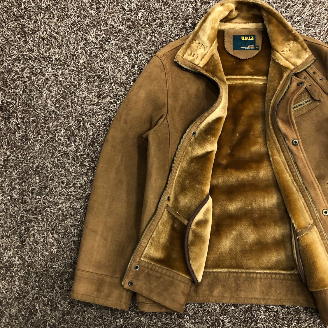 UGIZ 스웨이드 브라운 퍼 무스탕 자켓 상품이미지3