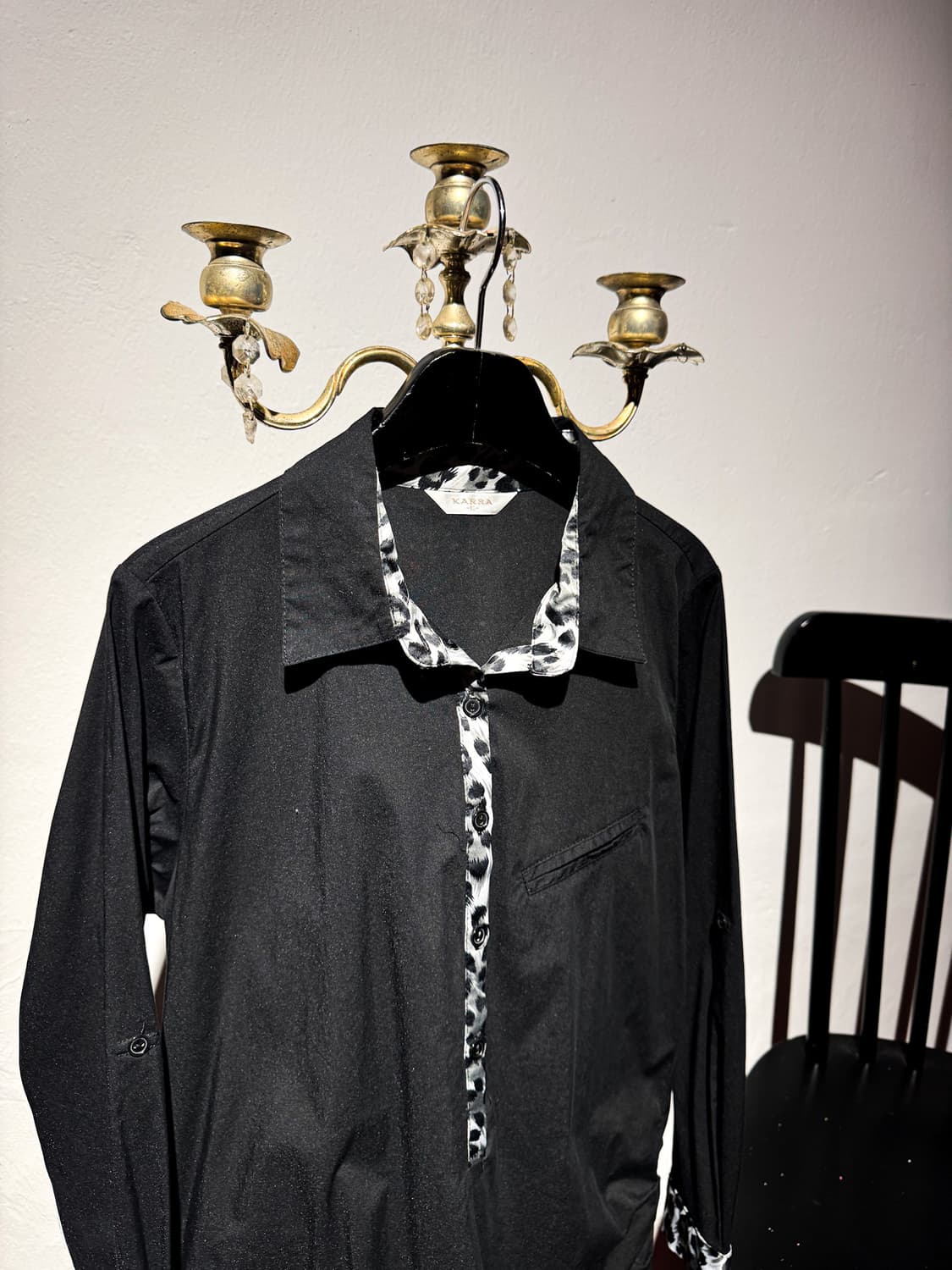 Leopard Print Black Shirt 상품이미지3