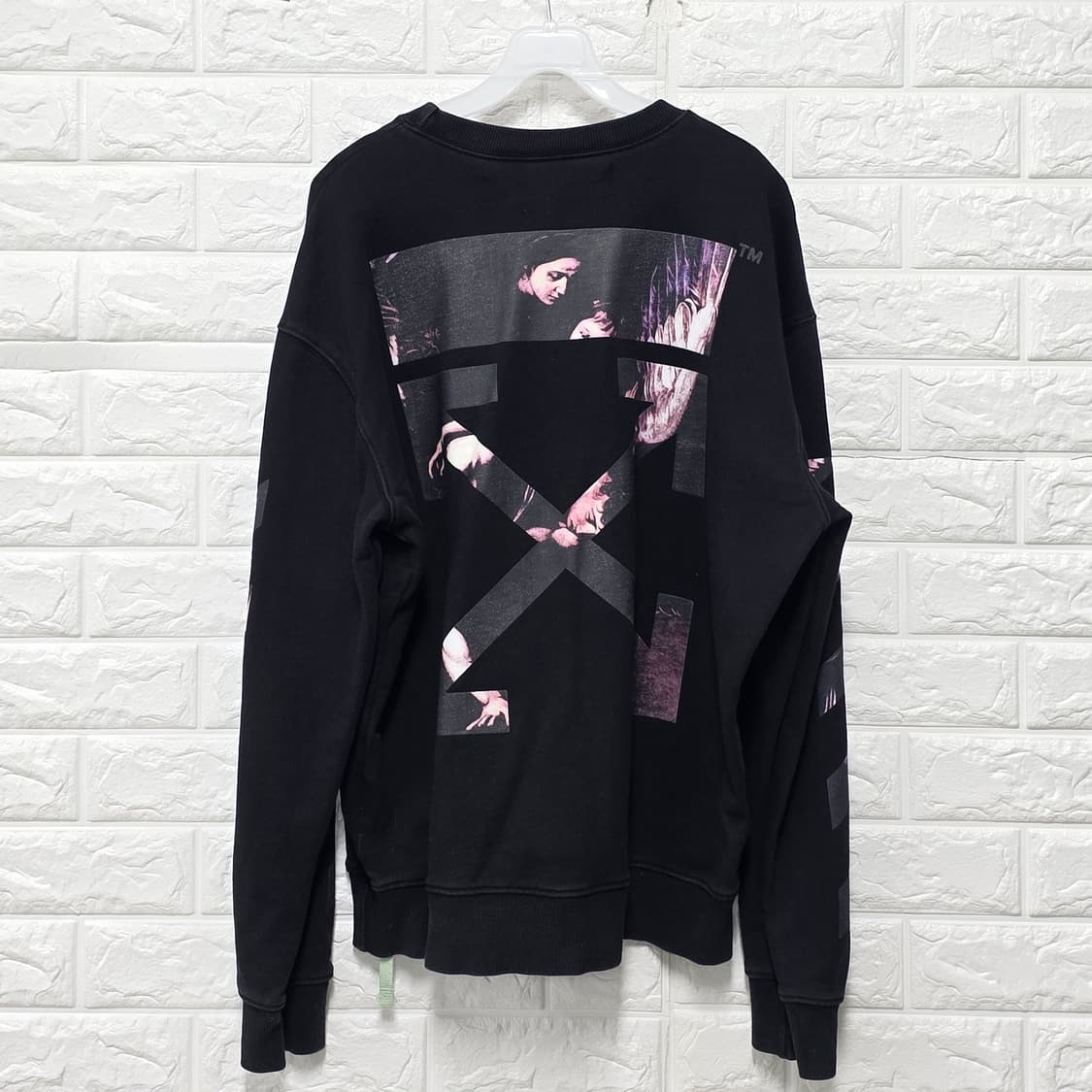 오프화이트 카라바조 맨투맨 블랙 XL 상품이미지4