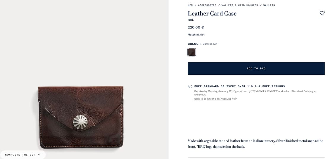 더블알엘 가죽 카드지갑 상품이미지1