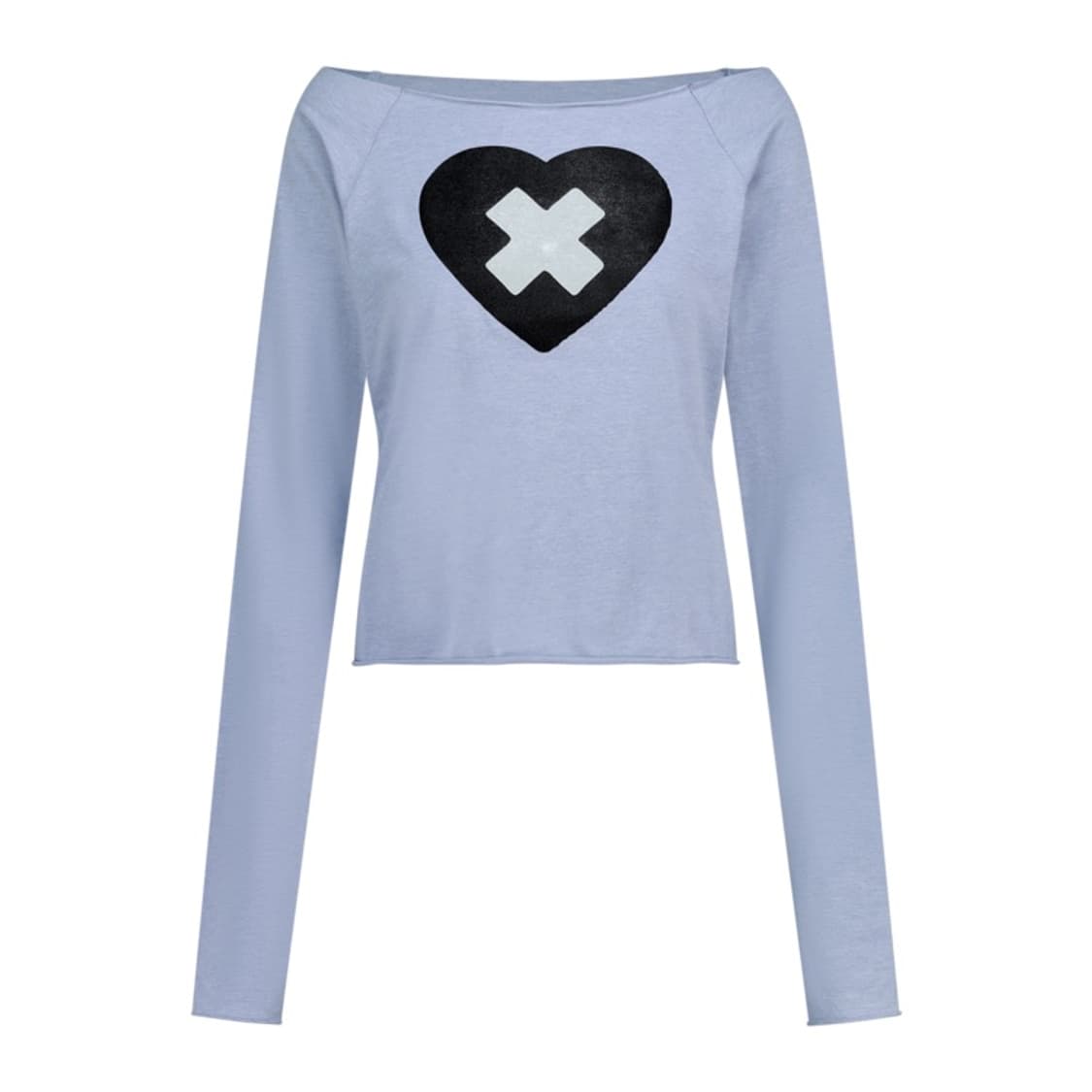 샵페어리 cross heart cut off t-shirt (blue) 상품이미지1