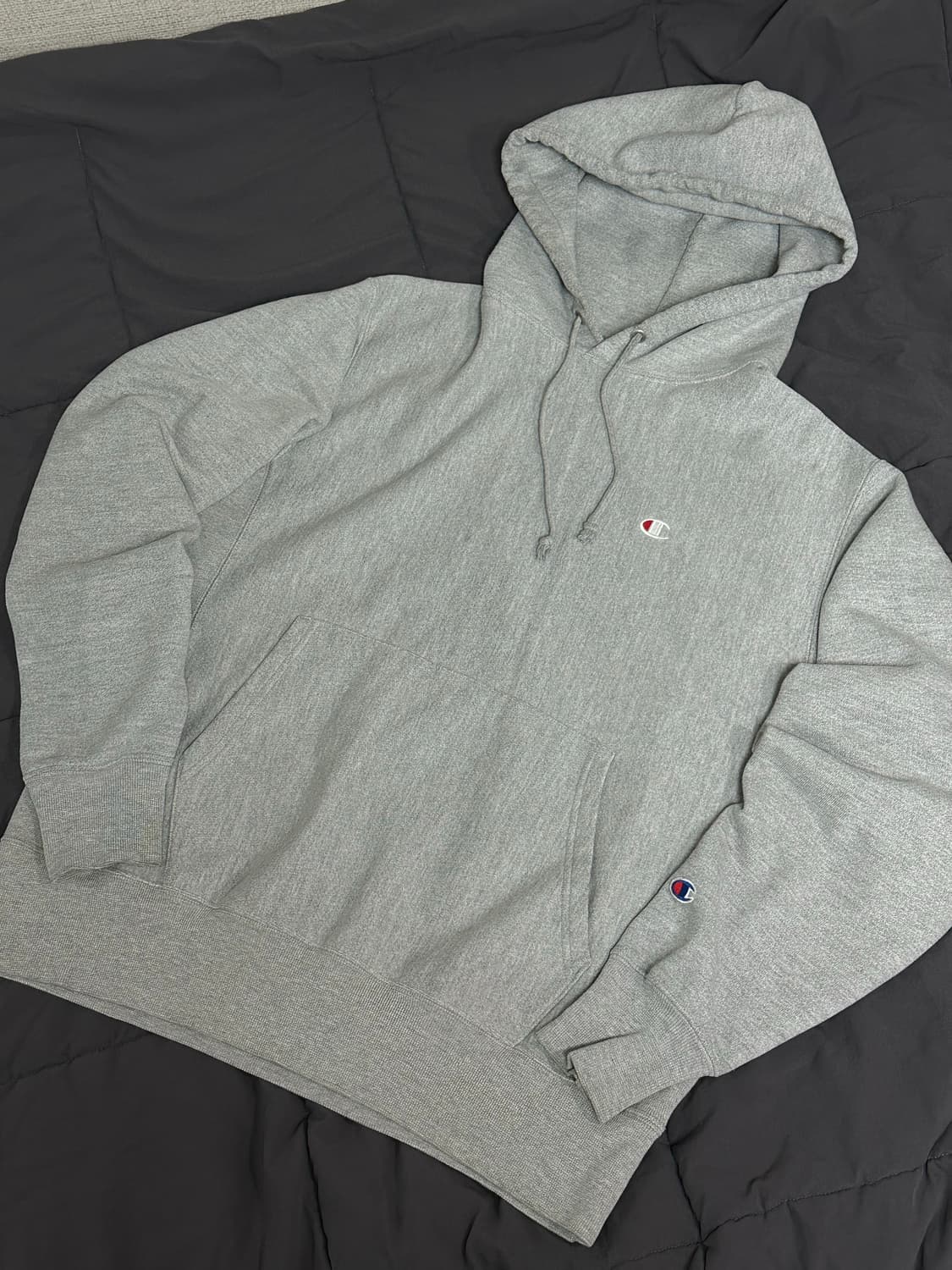 JP 챔피온 리버스위브 블루텍 그레이 후드티 라지 상품이미지1