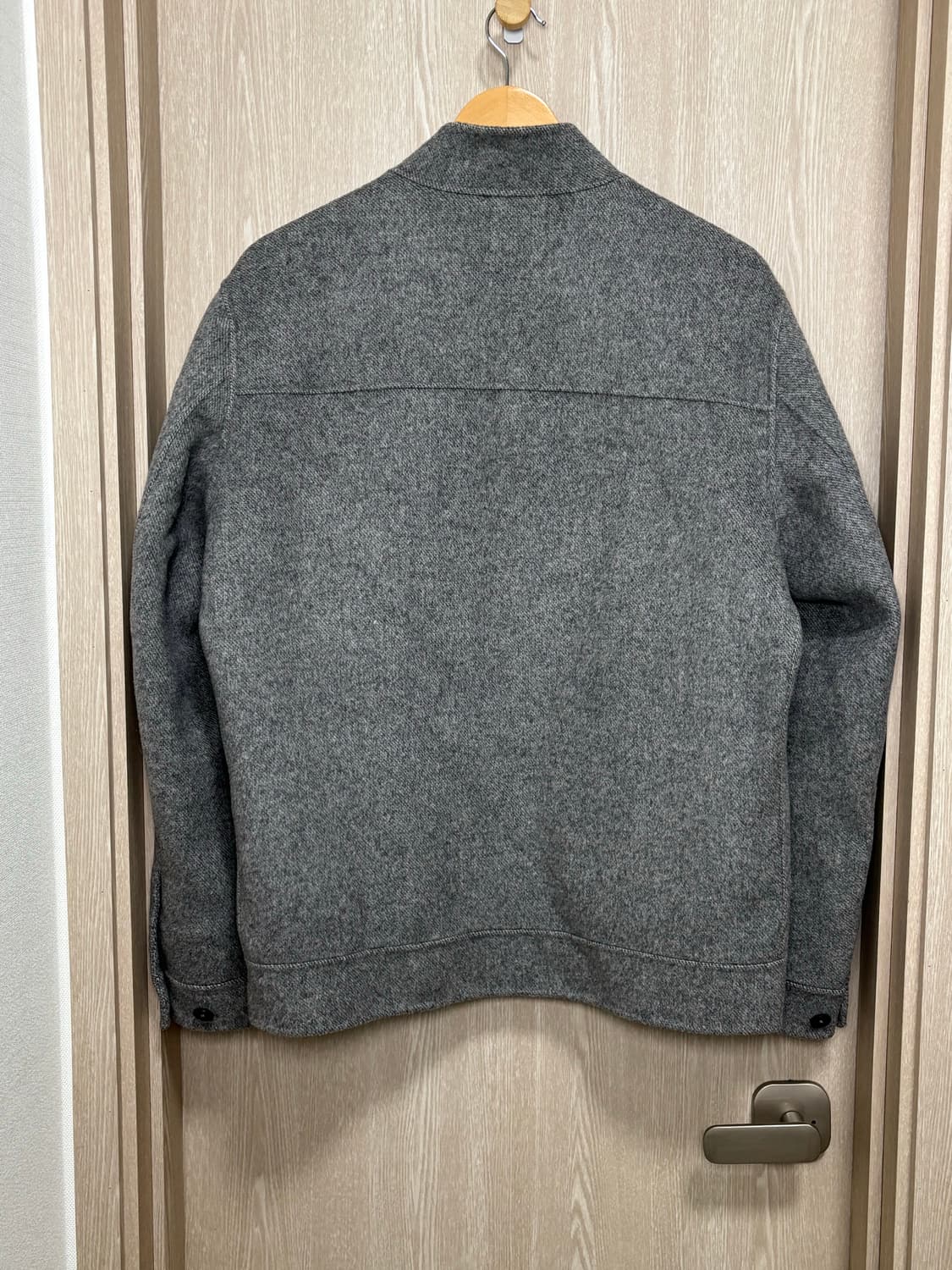 마시모두띠 엑스트라파인 울 풀버튼 하프코트자켓L/멜란지그레이 상품이미지2