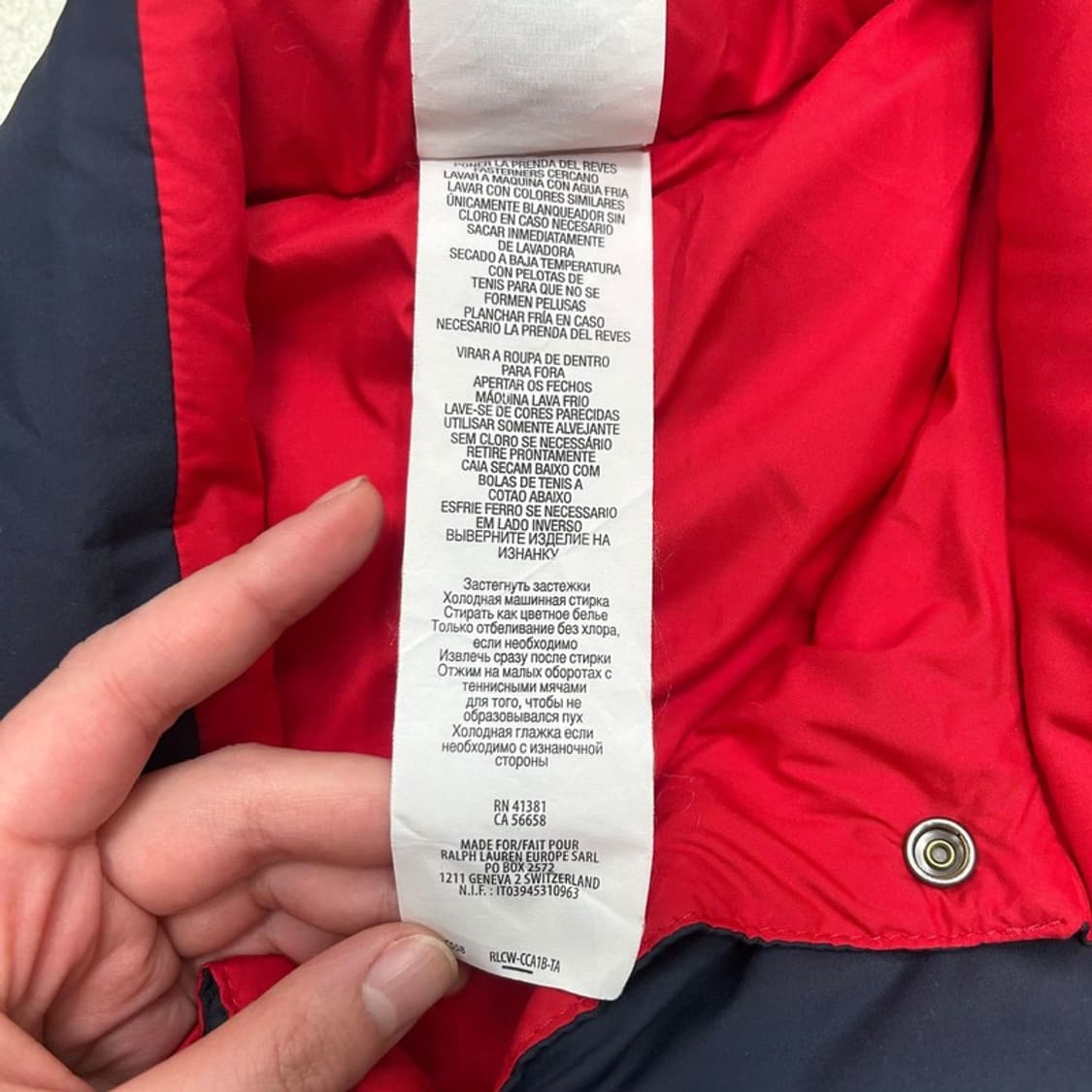 폴로랄프로렌 리버시블 양면 패딩 조끼 레드-네이비 OS 상품이미지5