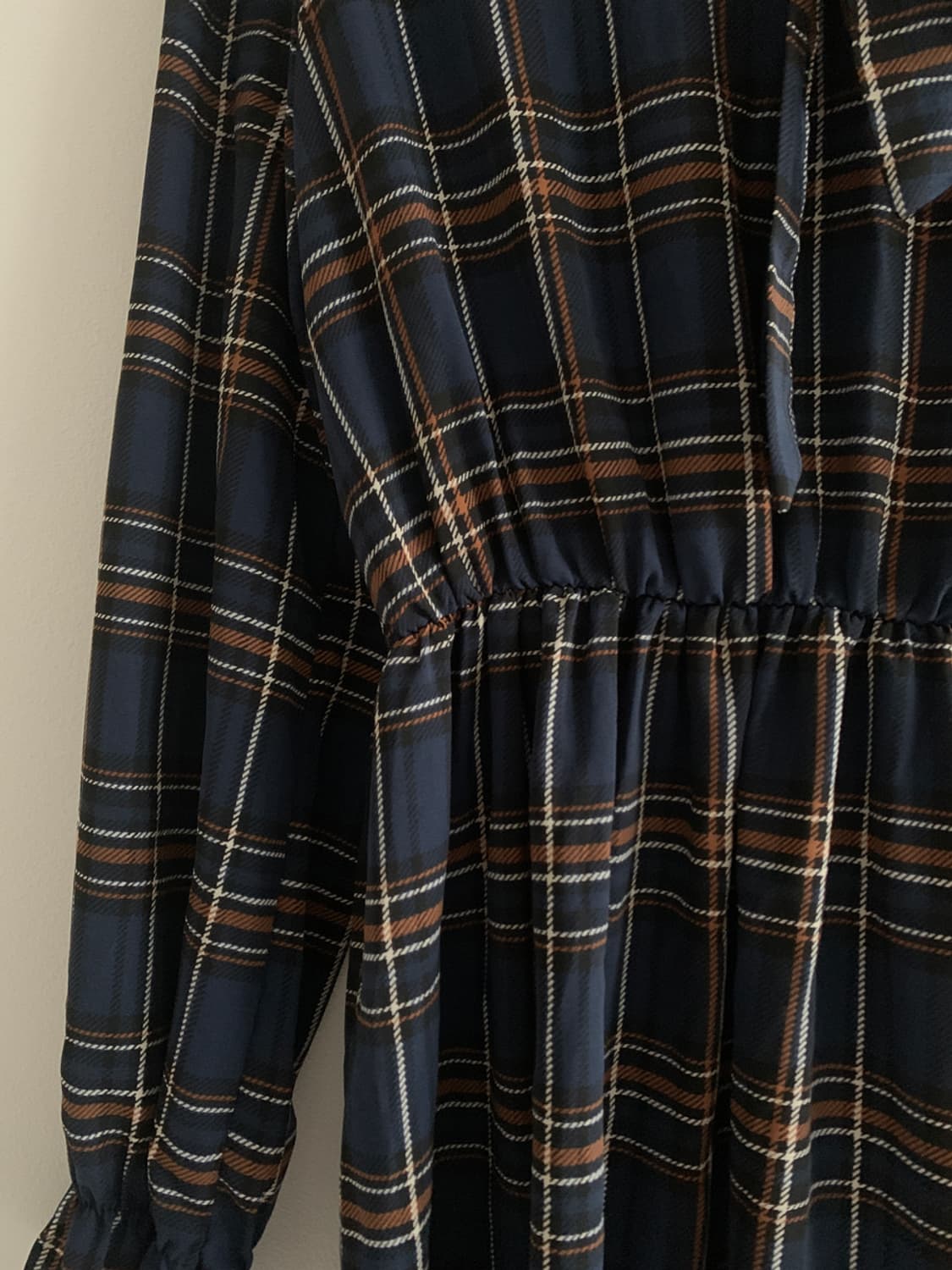 Check Ribbon Neck Dress 상품이미지6