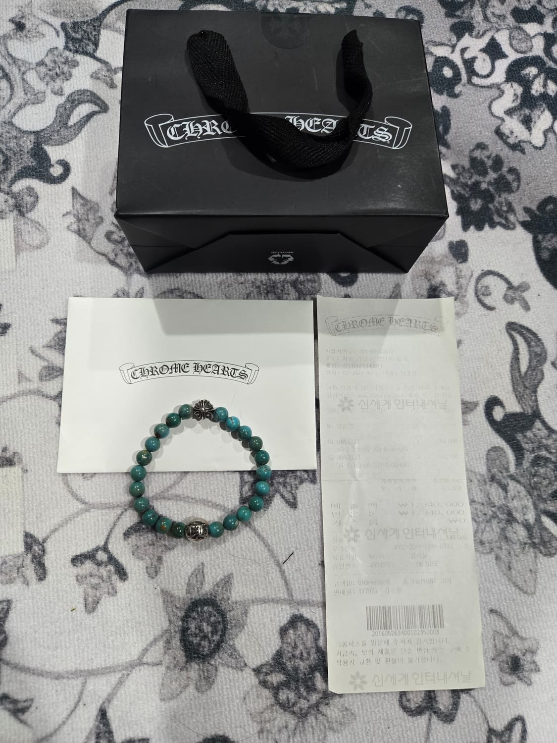 크롬하츠 비즈&터키석10mm팔찌(정품) 상품이미지1
