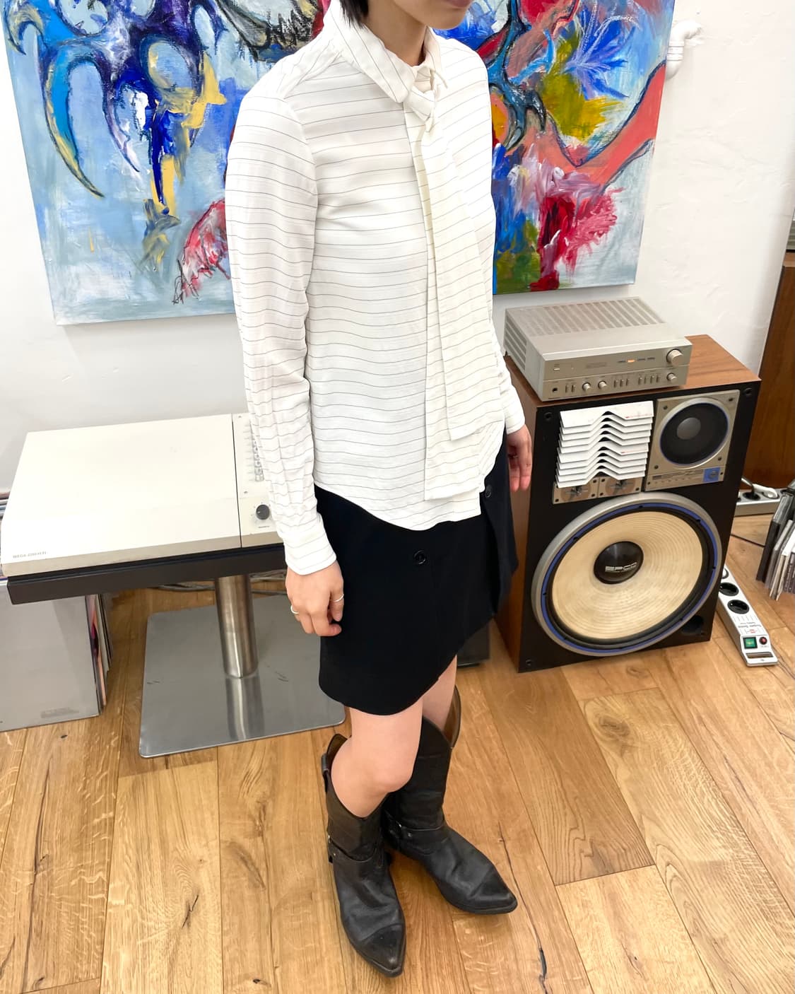 [S] 끌로에 스트라이프 스카프 블라우스 상품이미지2