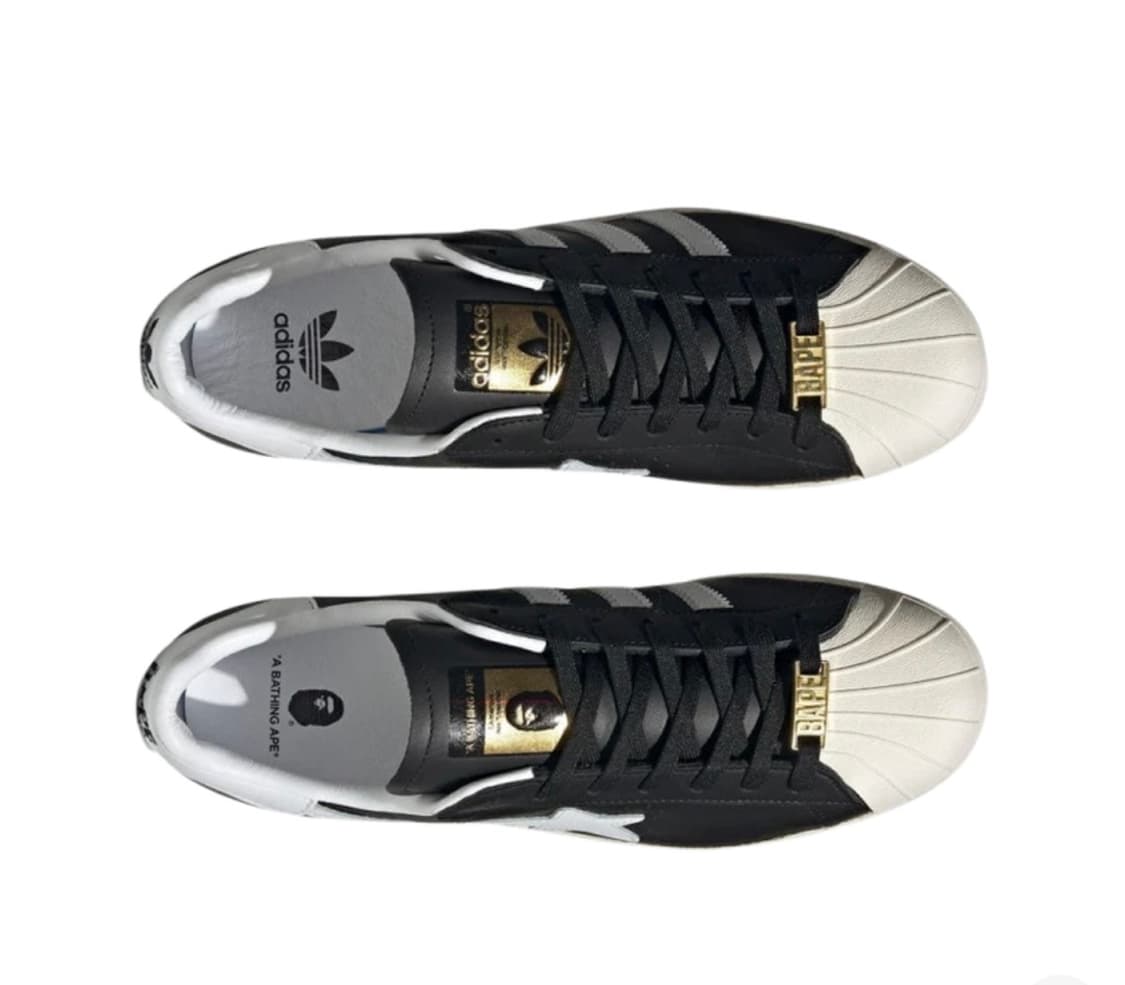 택포) 아디다스 x 베이프 슈퍼스타 80s 코어 블랙 오프 화이트 255 상품이미지2
