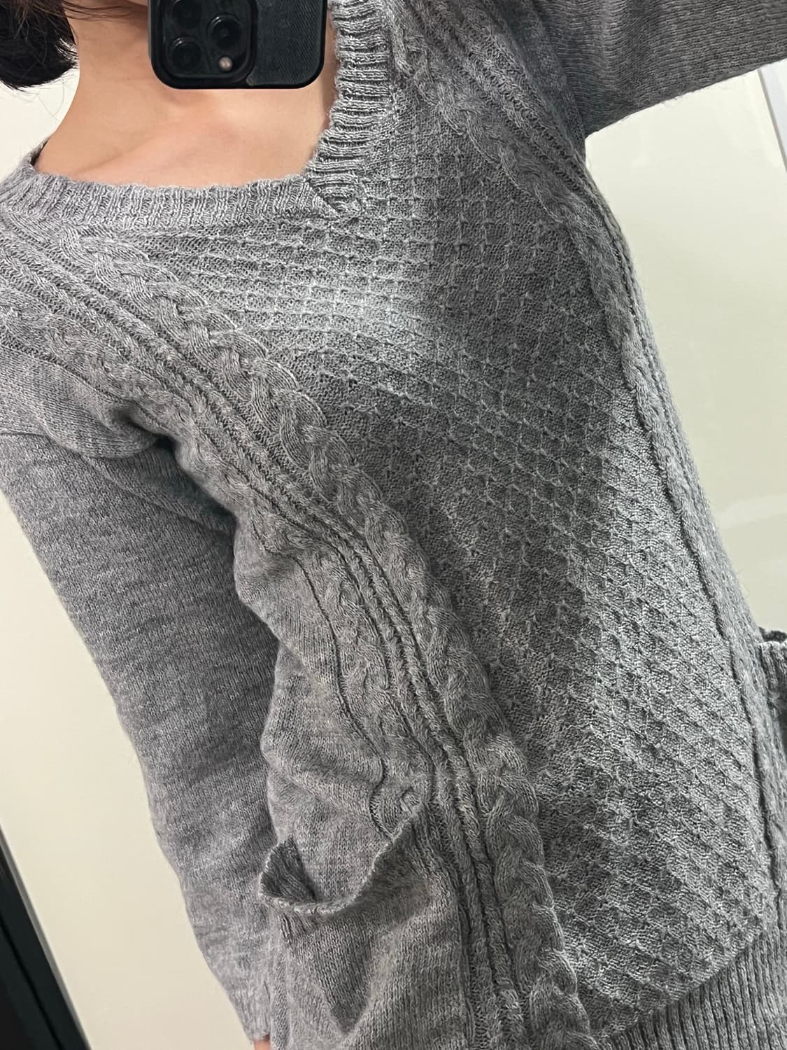 7부소매 모리걸 포켓 니트 상품이미지3