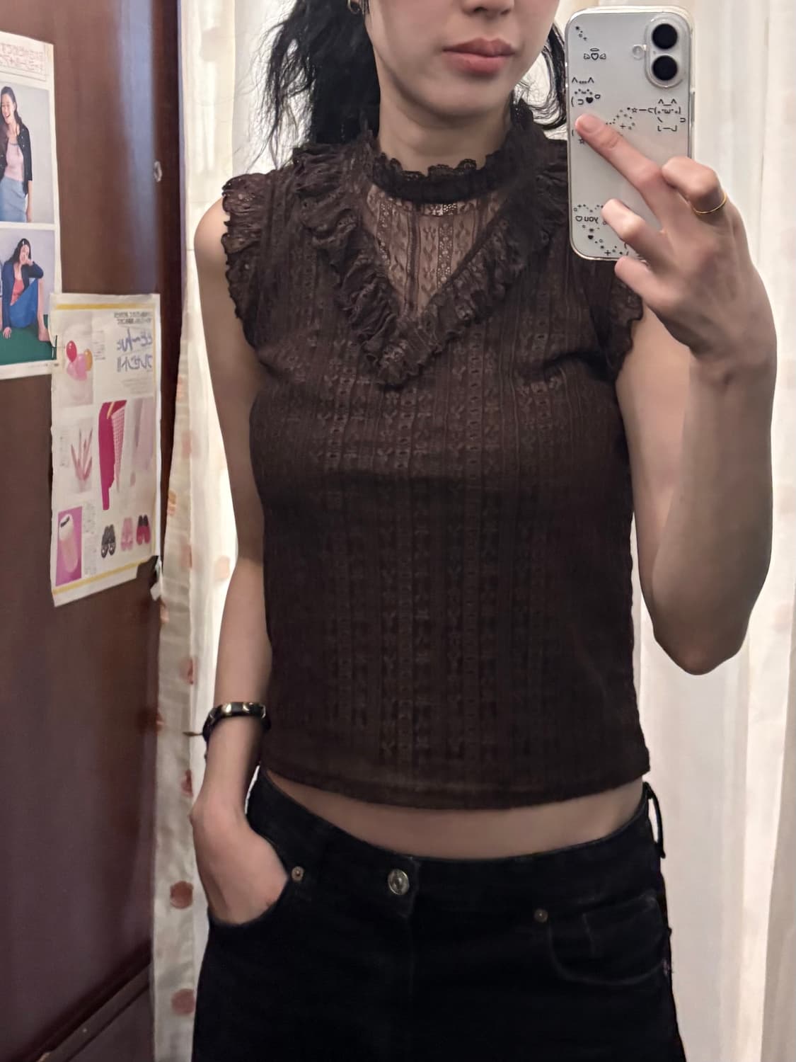 jpn vintage blown lace sleeveless blouse 상품이미지1