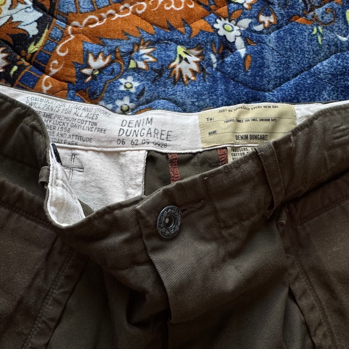 빈티지 밀리터리 데님 던가리 레이어드 디테일 벌룬 카고 팬츠   상품이미지3