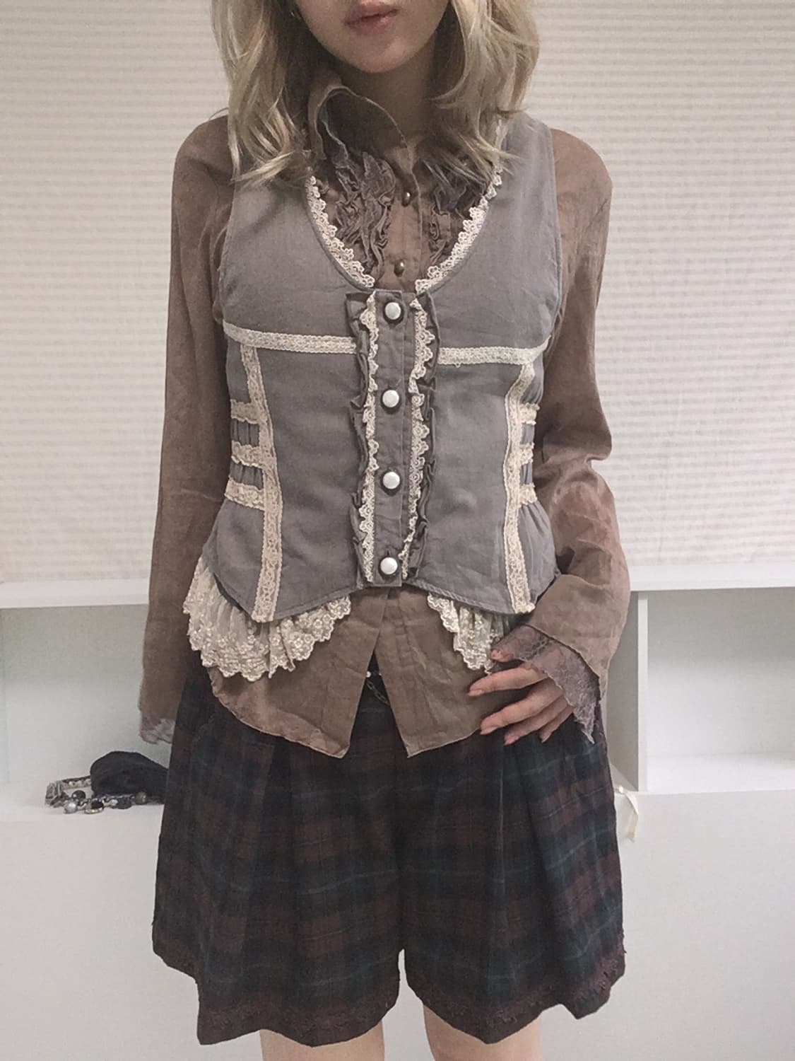 axes femme vintage antique lace vest 상품이미지6