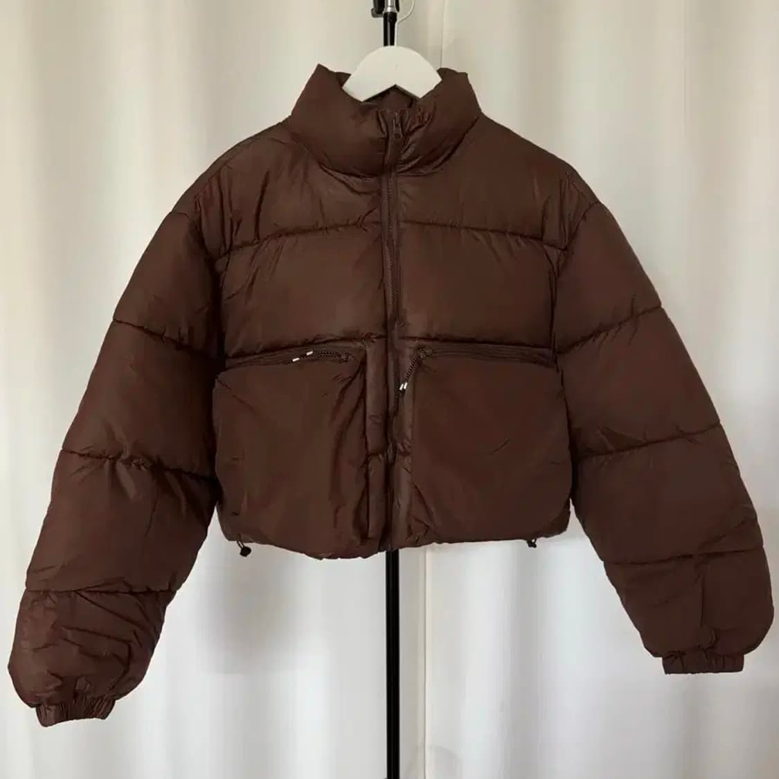 브릭 브라운 빅포켓 숏패딩 상품이미지2