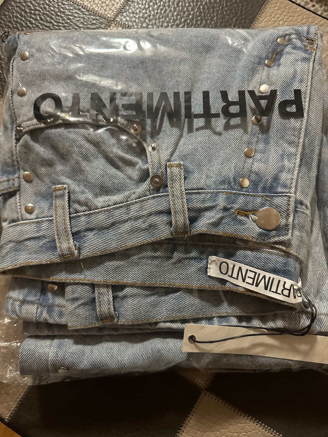 (새제품)PARTIMENTO 스터드 포인티드 진 L 상품이미지3